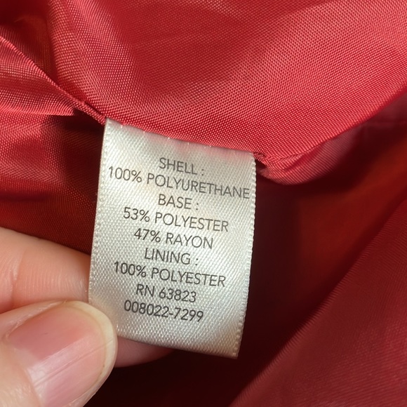 Plus size red pleather jacket - Picture 7 of 8